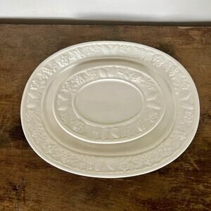 Vintage Oval Serving Plates, Fruit Motif, Cottagecore Farmhouse Dinnerware